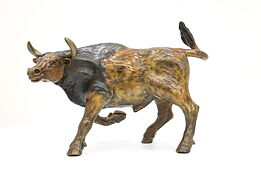 Stock Market Bronze Bull Sculpture Vintage Statue Bullish, Wagner #43028