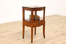 French Design Vintage Flame Grain Mahogany Nightstand End Table, Romweber #43240