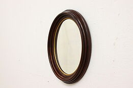 Victorian Antique Carved Walnut Oval  Wall Mirror #43225