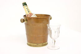 Farmhouse Vintage Copper & Brass Wine Cooler or Champagne Bucket #40904