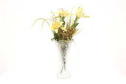 Traditional Antique Cut Glass 14" Tall Flower Vase #43331