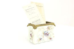 Victorian Antique Glass Dresser, Letter Holder Box, Wave Crest #43310