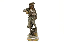 Lully Statue Playing Violin Antique French Lulli Sculpture  #43337