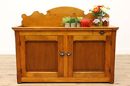 Farmhouse Antique Pine Dry Sink, Washstand, or Kitchen Pantry Cupboard #43251