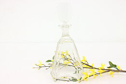 Cut Glass Vintage Liquor Decanter or Bottle, Fitted Stopper #43313
