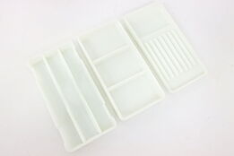 Set of 3 Dentist Antique Milk Glass Dental Trays, Two Rivers WI #43462