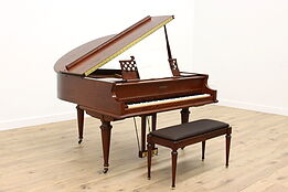 Oak 1976 Vintage 58" Grand Piano & Matching Bench, Kimball #39328