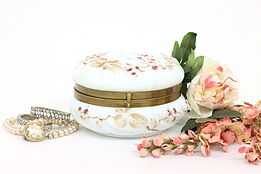 Victorian Antique Wave Crest Dresser, Jewelry or Keepsake Boudoir Jar #43307