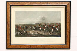 The Bedale Fox Hunt Antique Hand Colored Etching 1842 after Martin 40.5" #42472