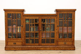 Arts & Crafts Mission Oak Antique Craftsman Bookcase or China Cabinet #36082