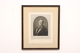 Richard Wagner Antique Original German Composer Signed Engraving 26.5" #43565