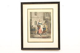 Cries of London Two Bunches a Penny Antique 1800s Etching Wheatley, 24" #42852