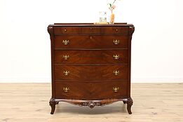 Art Nouveau Design Antique American Gumwood Highboy Dresser or Chest #39517