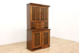 Farmhouse Antique Country Pine Kitchen Baker Pantry Cupboard #43621