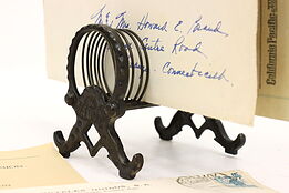 Farmhouse Antique Cast Iron Boot Foot Mail or Card Holder, K Diamond #44010