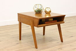 Midcentury Modern Vintage Mahogany Nightstand or End Table, Brown-Saltman #43821