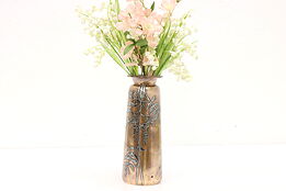 Arts & Crafts Antique Bronze & Sterling Silver Flower Vase, Heintz #44222