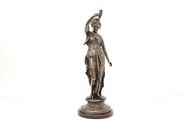 Neoclassic Antique Cast Brass Statue Greek Goddess Sculpture #43893