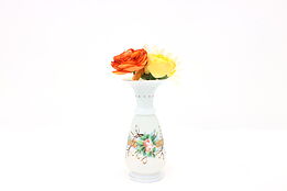 Victorian Antique Blown Opal Glass Vase, Raised Enamel #44834