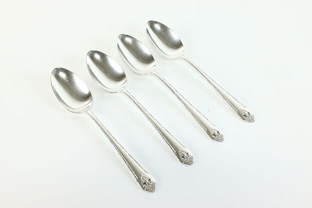 Set of 4 Victorian Antique Silverplate Large Spoons, Holmes & Edwards #39952 photo