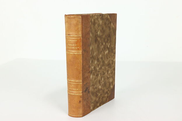 Leatherbound Antique Book Ancient World History in Swedish, Almquist #39446 photo