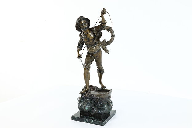 Sailor to the Rescue Vintage Bronze "Tempest" Sculpture after Morey #39725 photo