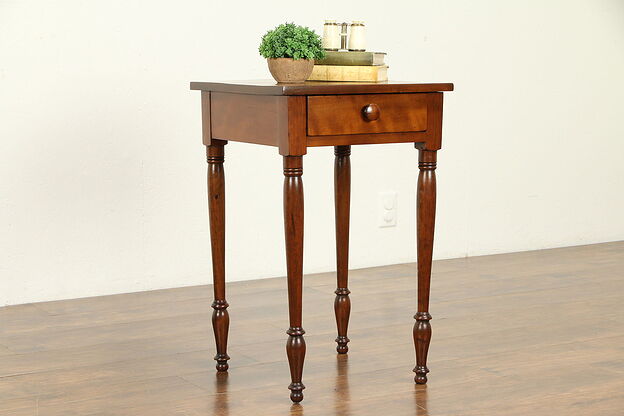 Sheraton Cherry Antique 1830 Nightstand, End or Lamp Table #32260 photo