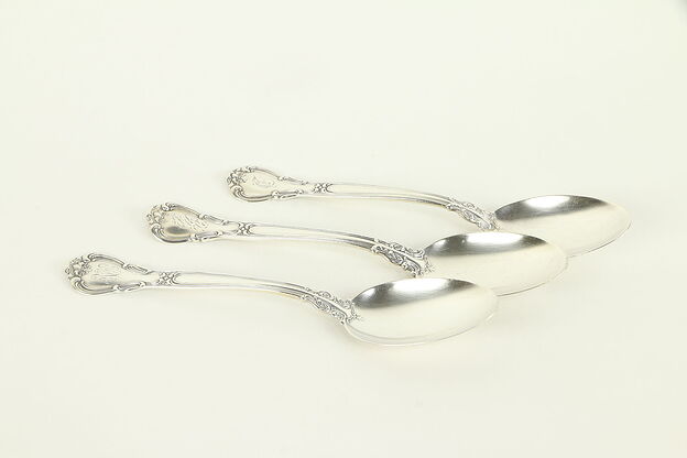 Chantilly Gorham Sterling Silver Group of 3 Engraved Teaspoons #32469 photo