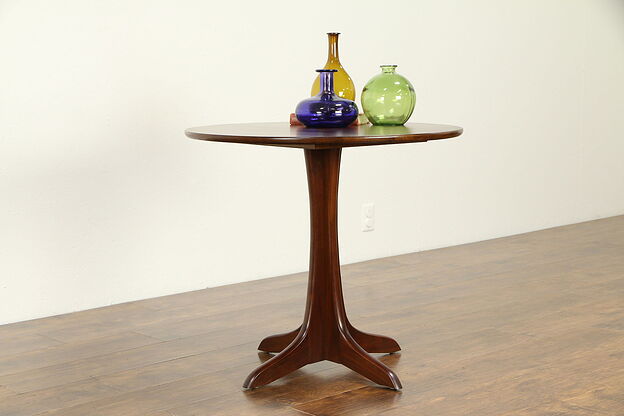 Midcentury Modern 1960 Vintage Walnut Game, Lamp or End Table #32737 photo