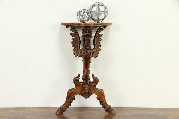 Antique Wall Console Table, Carved Griffin & Head, Venice Italy A #32756 photo