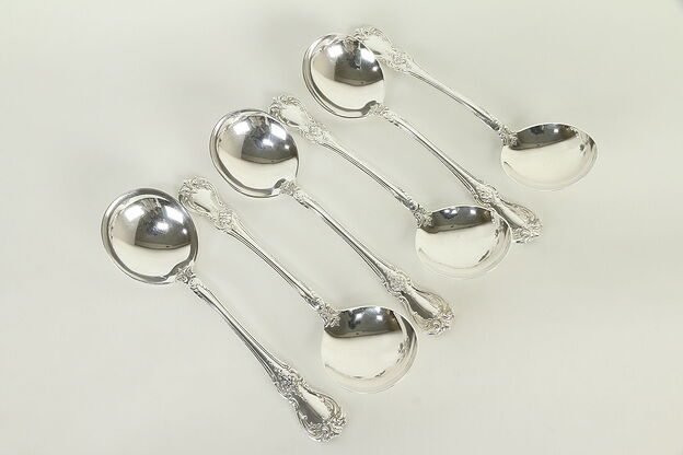 Sterling Silver Towle Old Master Set of 6 Cream Soup Spoons 6 1/4" #32819 photo
