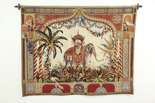 Tapestry with Elephant & Indian Princess, Hanging Rod #33336 photo