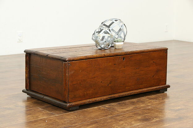 Country Pine Antique Primitive Trunk, Chest or Coffee Table #33374 photo