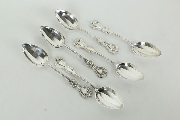 Towle Old Colonial Set of 6 Sterling Silver 5 5/8" & 5 7/8" Tea Spoons  #34469 photo