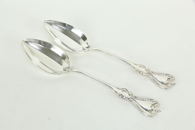 Towle Old Colonial Pair of Sterling Silver 8 5/8" Serving Spoons #34466 photo