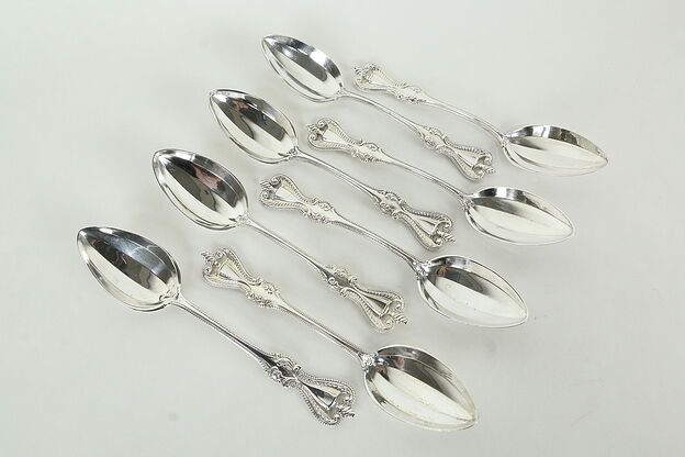 Towle Old Colonial Set of 8 Sterling Silver 5 5/8" & 5 3/4" Tea Spoons  #34468 photo