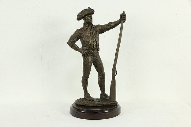 Revolutionary War Minuteman Bronze Vintage Sculpture, Alan Cottrill #34837 photo