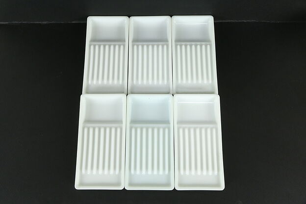 Antique Milk Glass Dental Trays, The American Cabinet Co.,Two Rivers #35256 photo