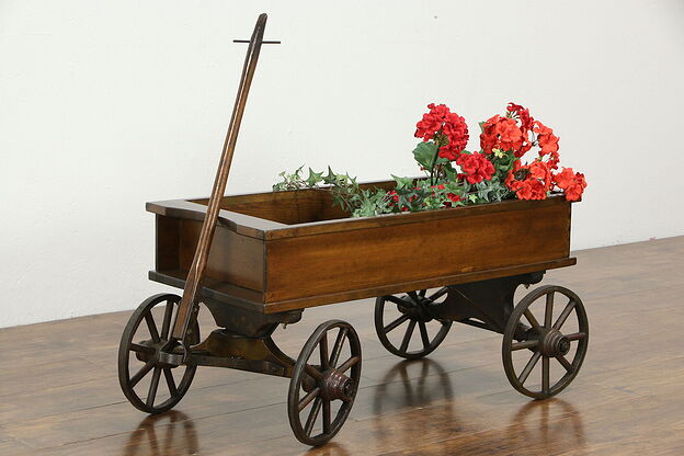 Victorian Antique Child Size Toy Wagon or Farmhouse Coffee Table #35497 photo