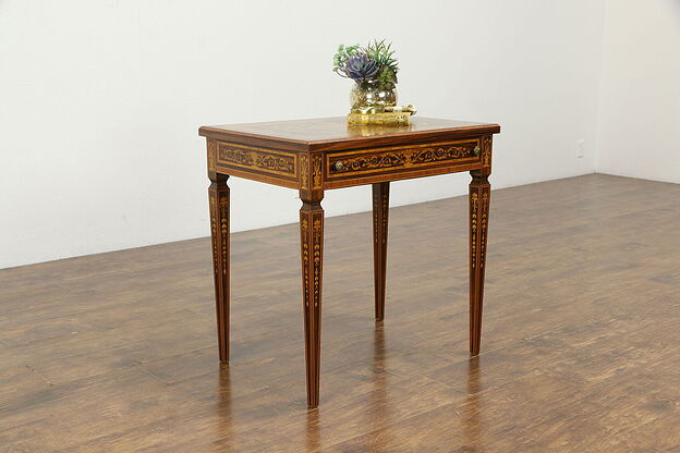 Rosewood Marquetry Antique Italian Lamp Table or Writing Desk #35688 photo