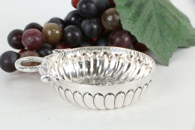 Silverplate Antique 1900 Sommelier Wine Tasting Cup, Exeter #34521 photo