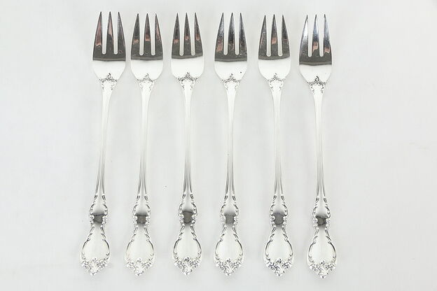 Towle Debussy Pattern Sterling Silver Set of 6 Seafood or Lemon Forks #36031 photo