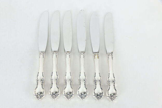 Towle Debussy Pattern Sterling Silver Set of 6 Butter or Appetizer Knives #36049 photo