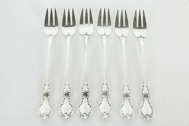 Towle Debussy Pattern Sterling Silver Set of 6 Seafood or Lemon Forks #36050 photo