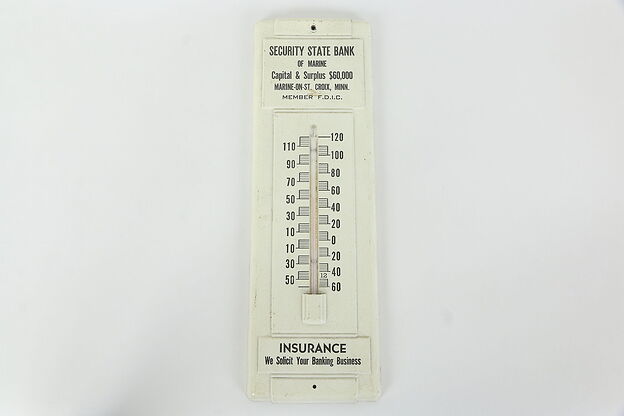 Security Bank Vintage Advertising Thermometer, St. Croix, MN #36308 photo