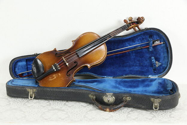 Student Vintage Spruce & Maple College Violin, Shark Case & Bow #36497 photo