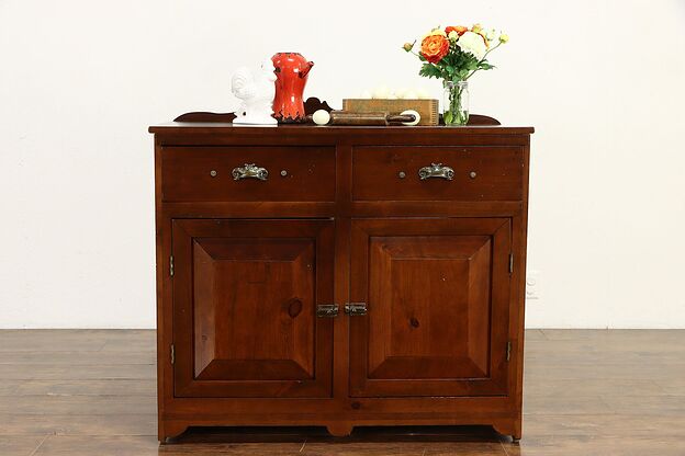 Farmhouse Vintage Pine & Birch Country Sideboard, Server or Buffet #36862 photo