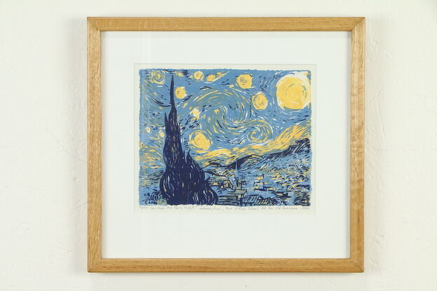 Screen Print of Van Gogh Starry Night, University of WI Art Day, 1994 #31578 photo