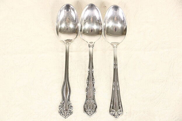 Victorian Silverplate 1900 Antique Group of 3 Teaspoons photo