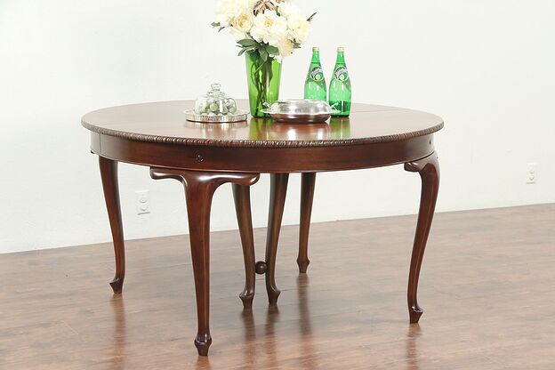 Round 54" Traditional 1915 Antique Mahogany Dining Table #28989 photo